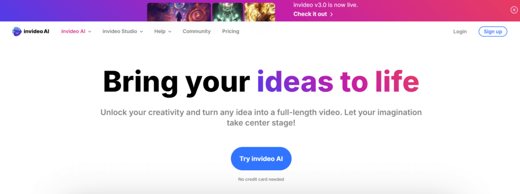 InVideo AI Interface