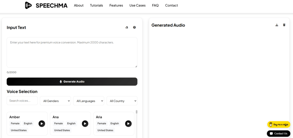 Speechma website interface